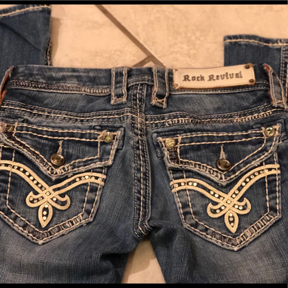 Rock revival size 23 31 30 boot jeans bling